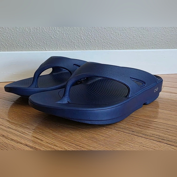 Oofos Original Men's 8 Navy Sport Slide Flip Flop Sandals - Picture 3 of 11